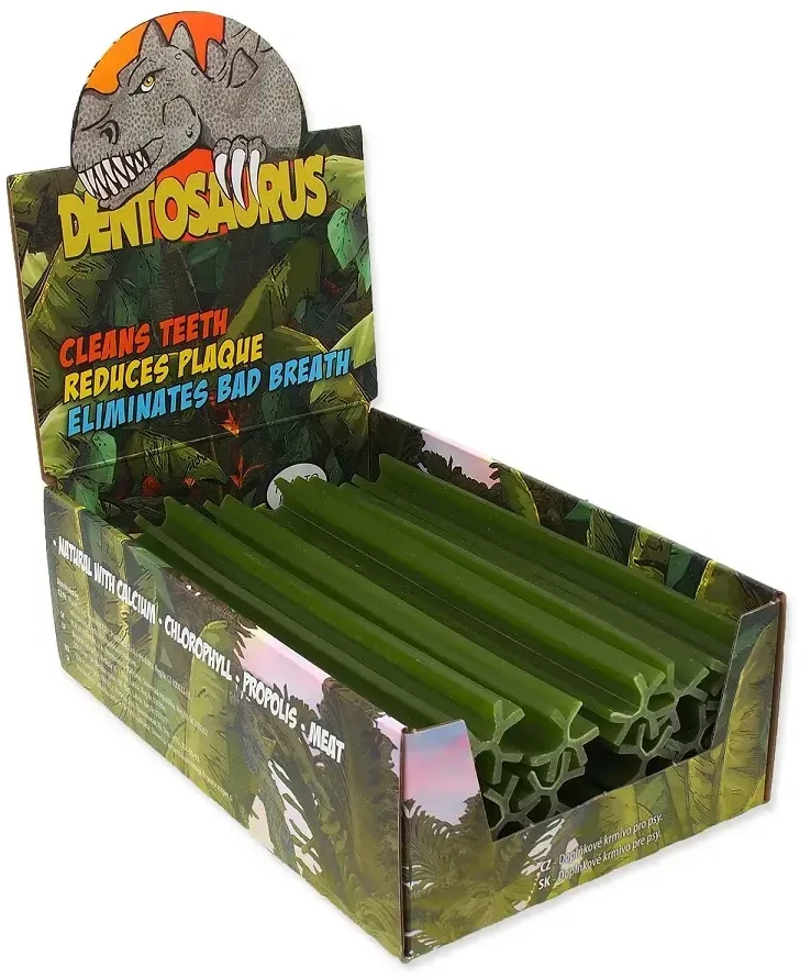 Šunų skanėstas – Mr. Dental demonstracinės dentozauro lazdelės su chlorofilu, ilgis 21 cm, 20 vnt.
