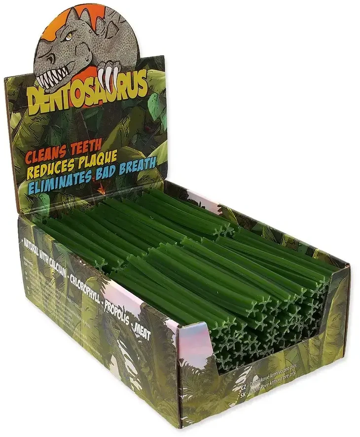 Šunų skanėstas – Mr. Dental demonstracinės dentozauro lazdelės su chlorofilu S 10 cm 160 vnt.