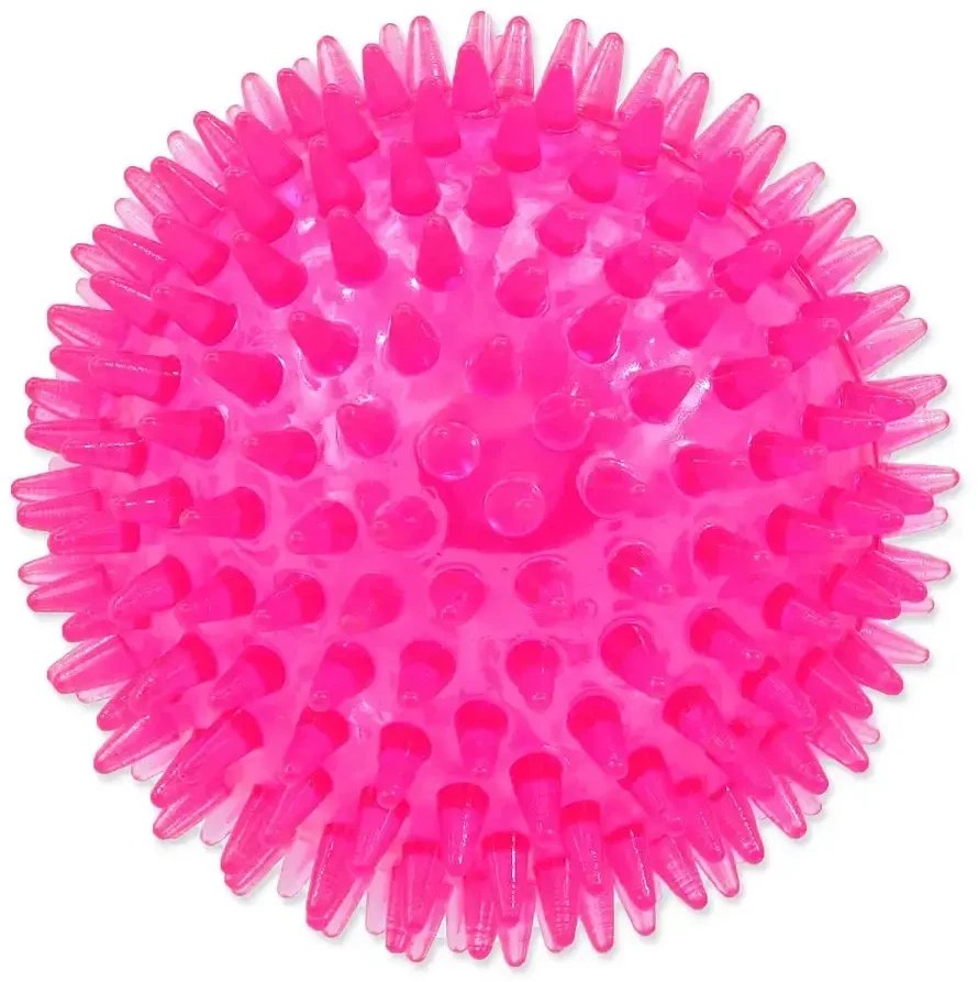 Šunų žaislas - Placek žaislinis šunų fantazijos kamuoliukas švilpiantis rožinis 8 cm