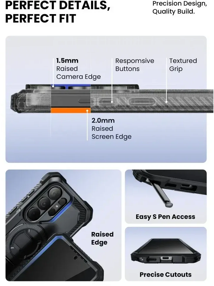 Dėklas SupCase IBLSN ArmorBox Clip Mag MagSafe Samsung Galaxy S26 Ultra juodos spalvos