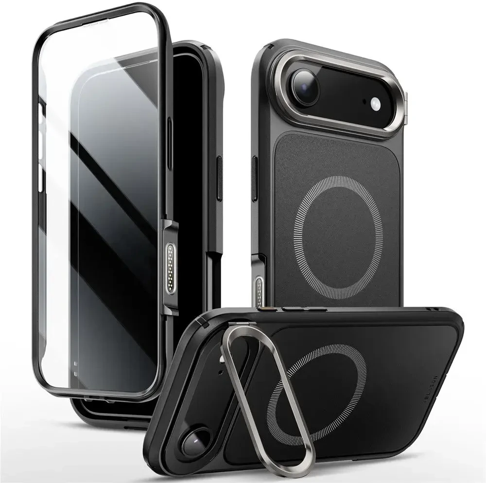 Supcase IBLSN Ares Flip Mag MagSafe dėklas skirtas Apple iPhone 17 Air – juodos spalvos