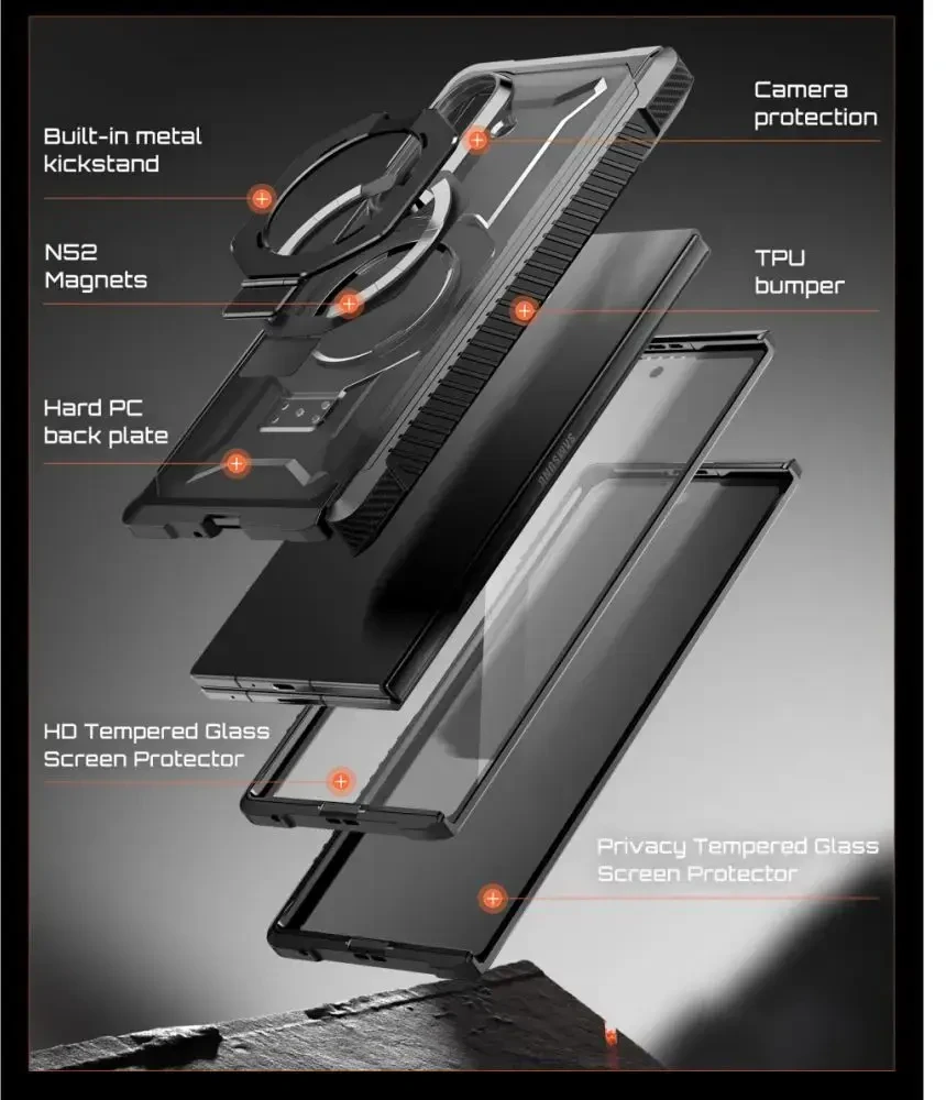 Dėklas SUPCASE UB GRIP MAG MAGSAFE 2-SET GALAXY Z FOLD 8 Juodas