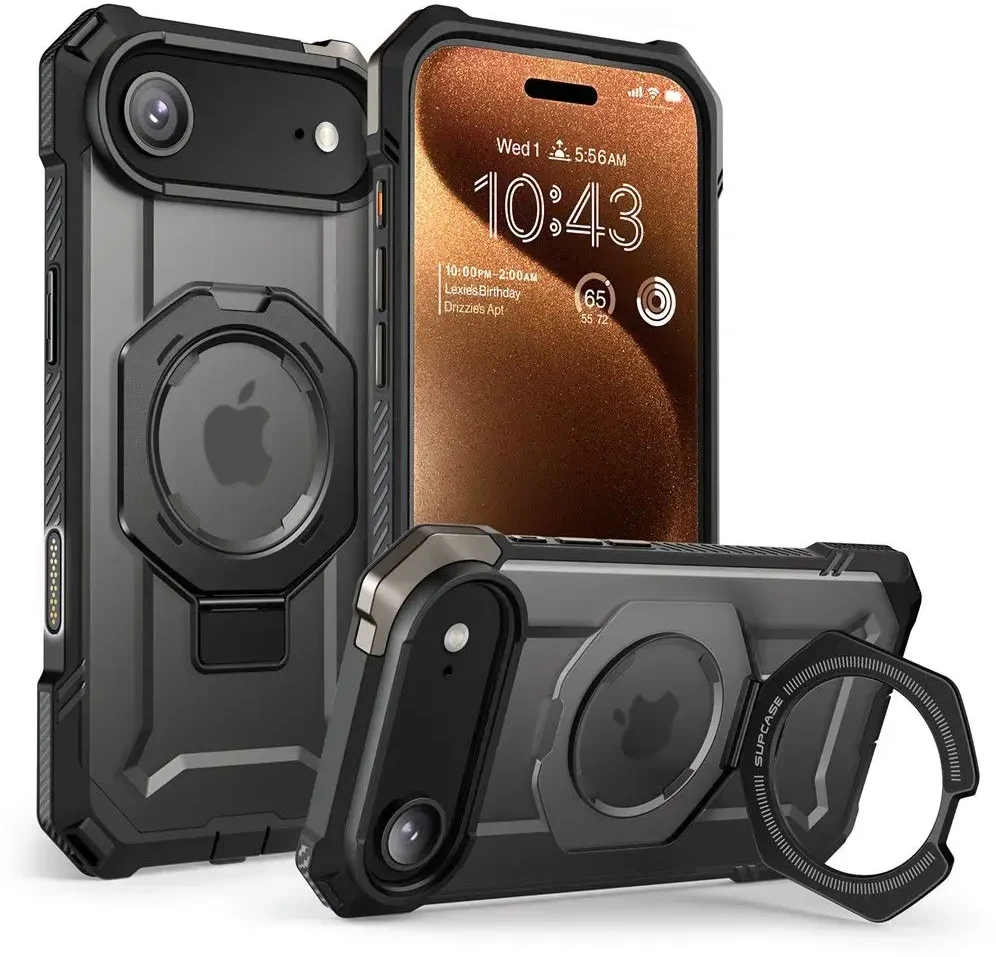 Supcase UB Grip Mag MagSafe dėklas skirtas Apple iPhone 17 Air – juodos spalvos