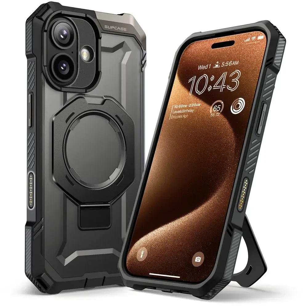 Supcase UB Grip Mag MagSafe dėklas skirtas Apple iPhone 17 – juodos spalvos