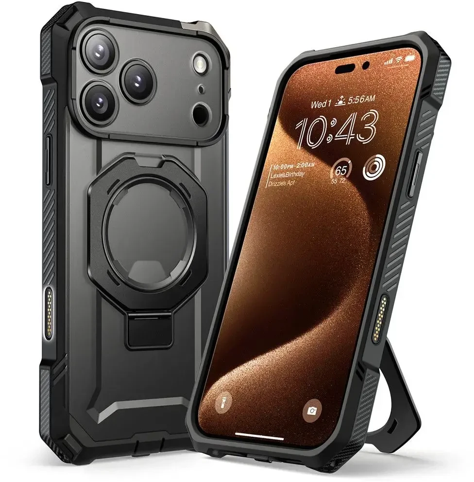 Supcase UB Grip Mag MagSafe dėklas skirtas Apple iPhone 17 Pro Max – juodos spalvos