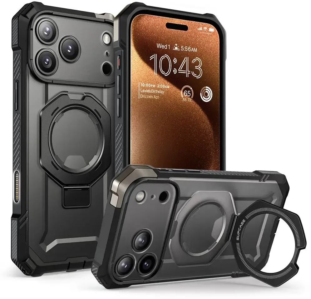 Supcase UB Grip Mag MagSafe dėklas skirtas Apple iPhone 17 Pro Max – juodos spalvos