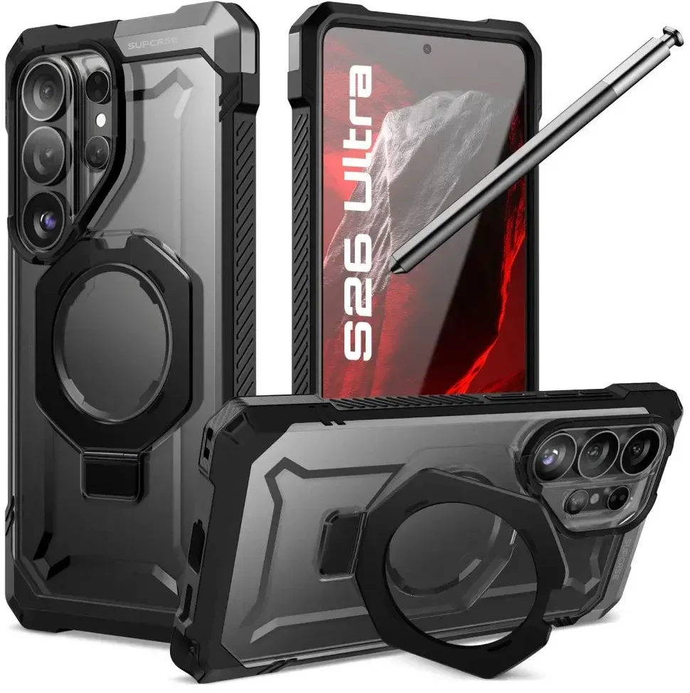 SupCase UB GRIP MAG MagSafe Samsung Galaxy S26 Ultra dėklas juodos spalvos