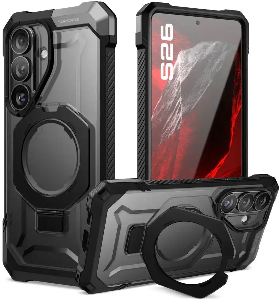 SupCase UB GRIP MAG MagSafe Samsung Galaxy S26 dėklas juodos spalvos