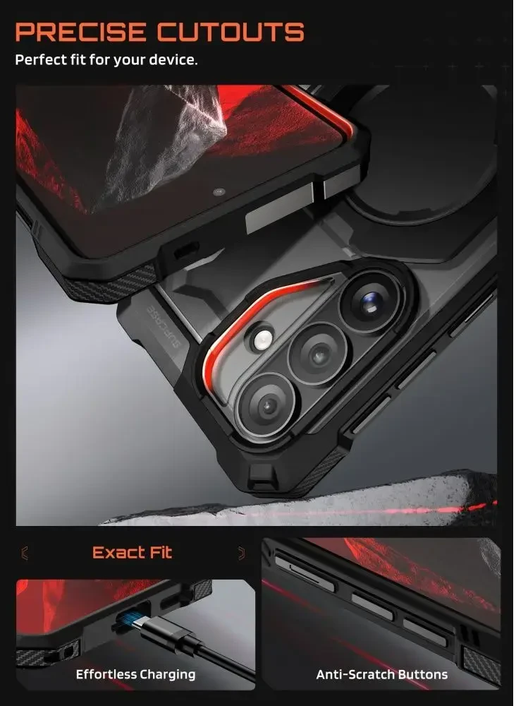 SupCase UB GRIP MAG MagSafe Samsung Galaxy S26 dėklas juodos spalvos