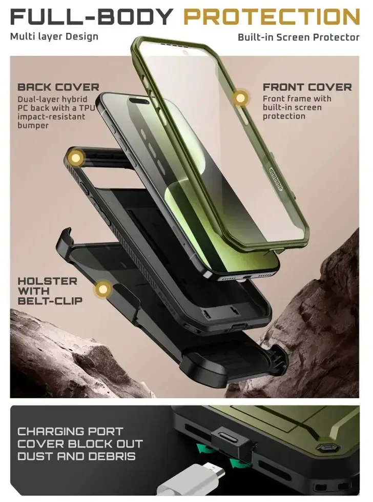 Supcase UB Pro dėklas skirtas iPhone 17 Air – žalios spalvos