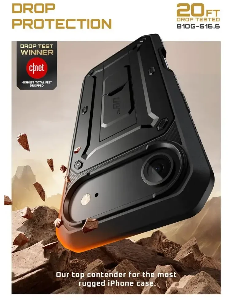 Supcase UB Pro dėklas skirtas Apple iPhone 17 Air – juodos spalvos