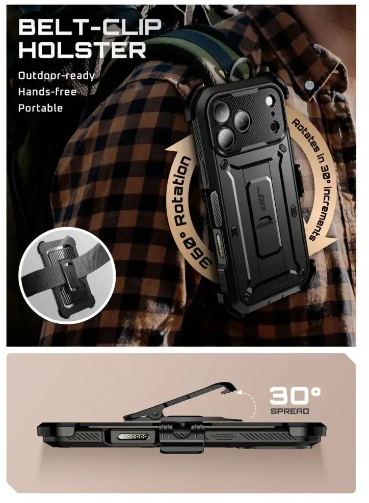 Dėklas SUPCASE UB PRO IPHONE 17 PRO MAX Juoda
