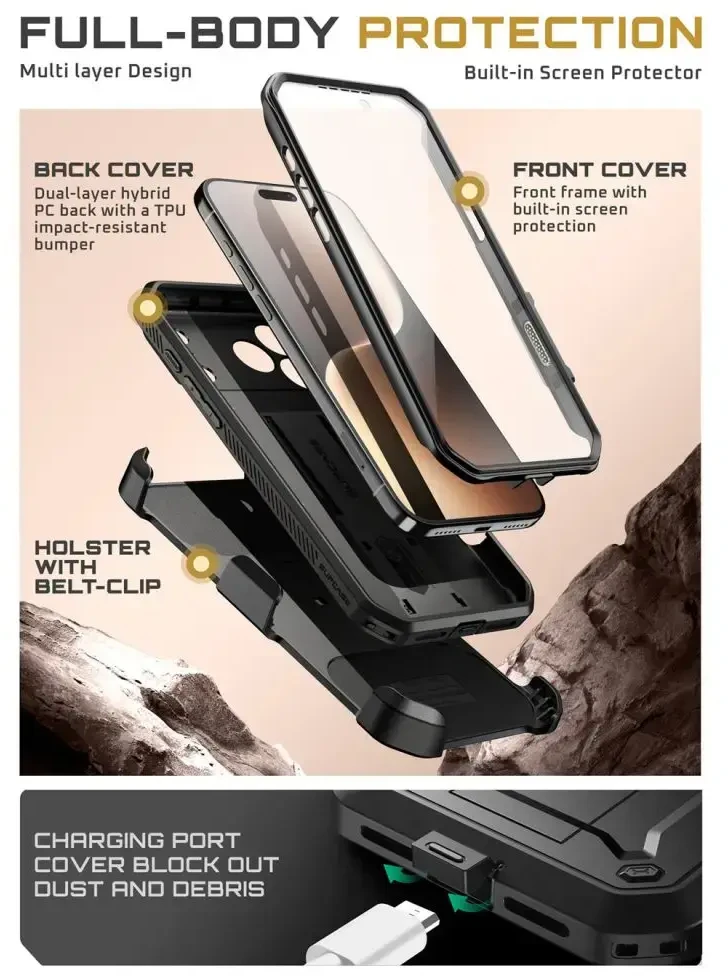 Dėklas SUPCASE UB PRO IPHONE 17 PRO MAX Juoda