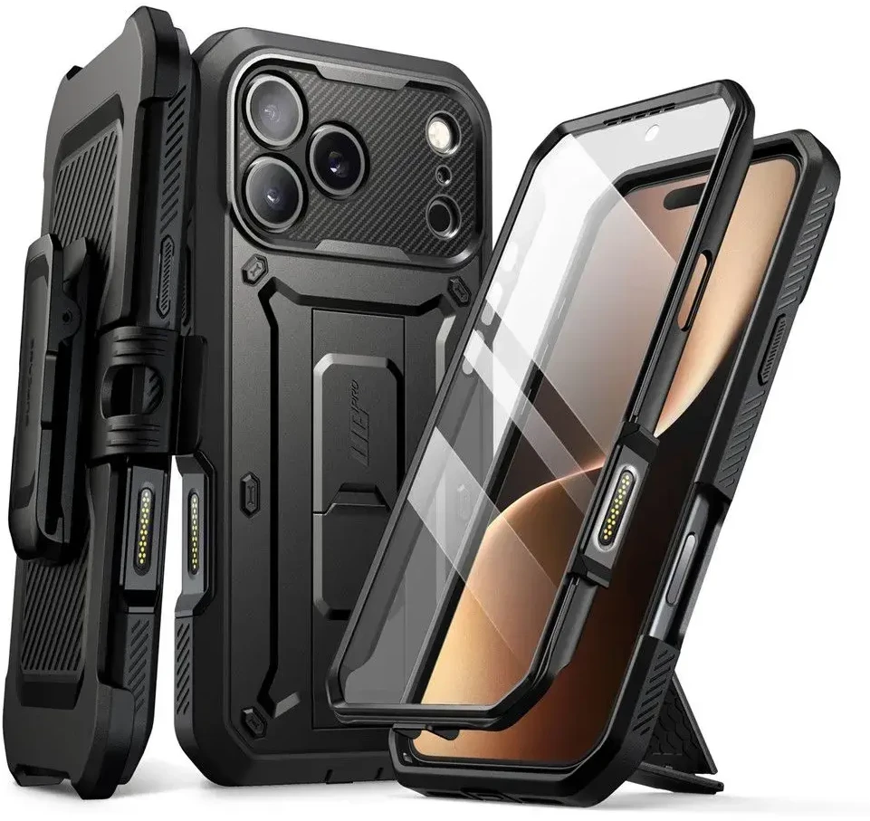Supcase UB Pro dėklas skirtas Apple iPhone 17 Pro Max – juodos spalvos