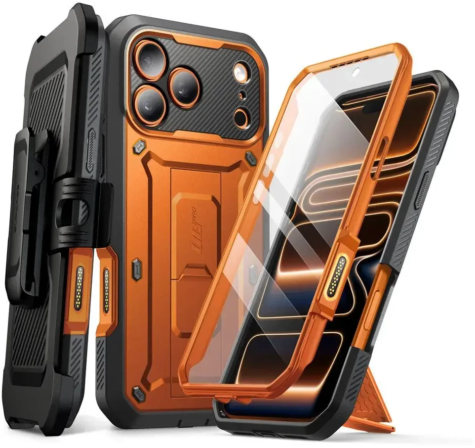 „Supcase Unicorn Beetle Pro“ dėklas, skirtas „iPhone 17 Pro Max“ – oranžinis