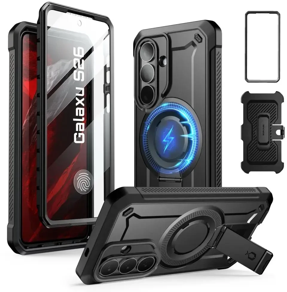 SupCase Unicorn Beetle Pro MAG MagSafe 2-set Samsung Galaxy S26 dėklas juodos spalvos