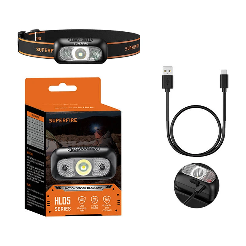 Superfire HL05-D priekinis žibintas 110lm USB