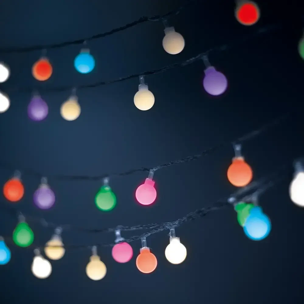Šviesos stygos saulės LED FROSTED BALLS SFB62 6,5m 30 rutulių daugiaspalvis Forever Light