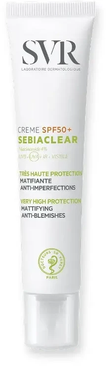 Svr Sebiaclear kremas nuo aknės mišriai ir riebiai odai Spf50 40ml