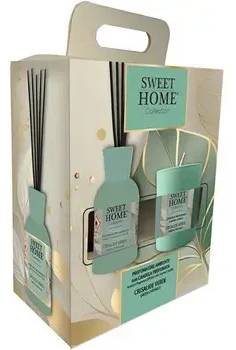 Sweet Home Collection Dovanų rinkinys: kvapų difuzorius su žvake „Žalias Chrysalys“