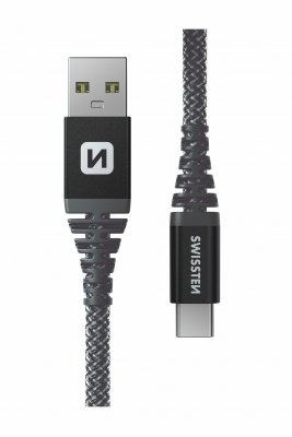 Swissten Kabelis USB Sourcing USB-A - USB-C 1.5 m Pilka (71541010)