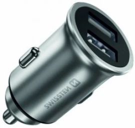 Swissten Metal Premium automobilinis įkroviklis 2 x USB / 4.8A