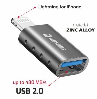 „Swissten OTG Adapteris Lightning to USB Connection“.