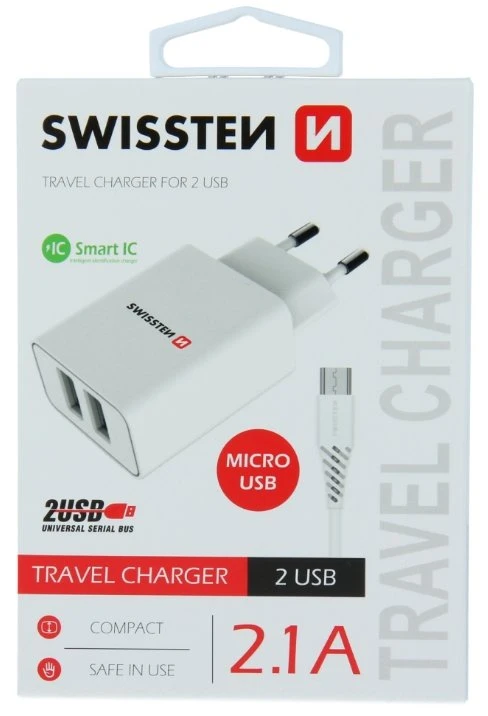 Swissten įkroviklis 2x USB-A 3 A (22051000)