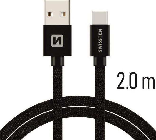 Swissten Textile Universal Quick Charge 3.1 USB-C duomenų ir įkrovimo laidas 2m