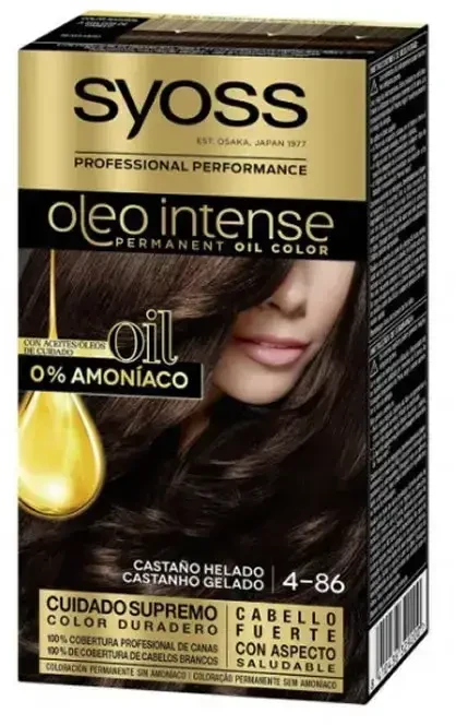 "Syoss Oleo Intense" ilgalaikiai permanentiniai plaukų dažai 4-86 Ledo rudos spalvos