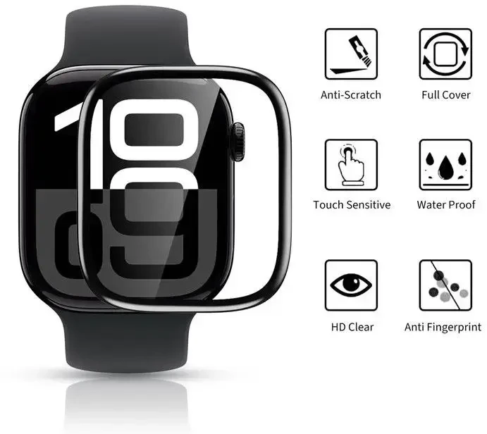 „Tech-Protect Glass Flex+“ 2 hibridinių stiklų pakuotė, skirta „Huawei Watch Fit 3 / 4“ - juoda