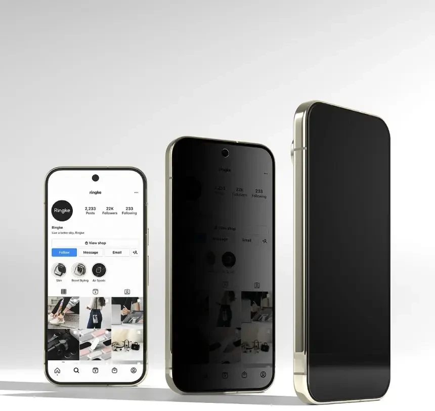 PRIVATUMĄ UŽTIKRINANTIS EKRANO STIKLAS RINGKE EASY SLIDE 2-PACK GOOGLE PIXEL 9 PRO / 10 PRO / 11 PRO PRIVACY