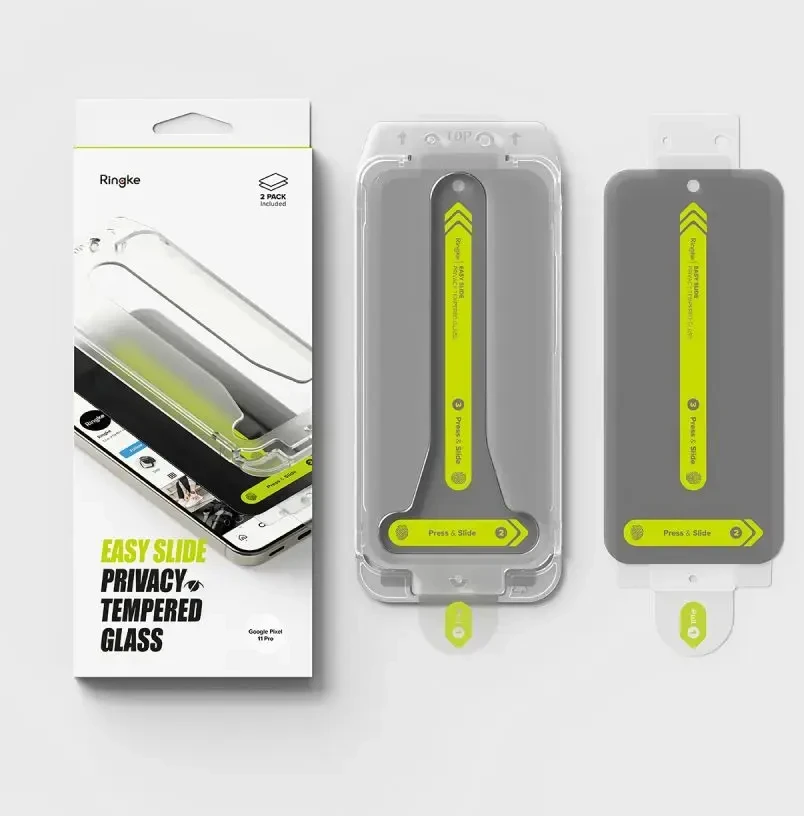 PRIVATUMĄ UŽTIKRINANTIS EKRANO STIKLAS RINGKE EASY SLIDE 2-PACK GOOGLE PIXEL 9 PRO / 10 PRO / 11 PRO PRIVACY