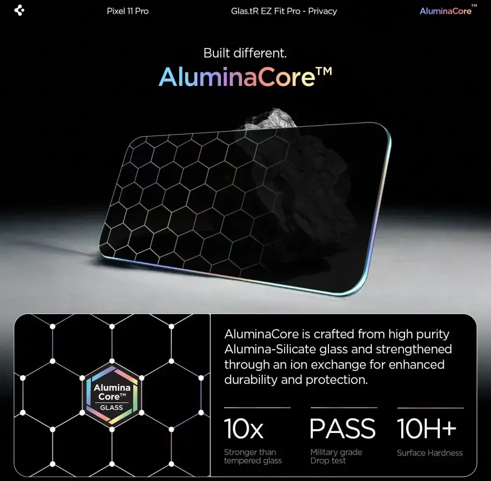 PRIVATUMĄ UŽTIKRINANTIS STIKLAS Spigen GLAS.TR EZ FIT PRO AC 2-PACK GOOGLE PIXEL 9 / 9 PRO / 10 PRO / 11 PRO PRIVACY
