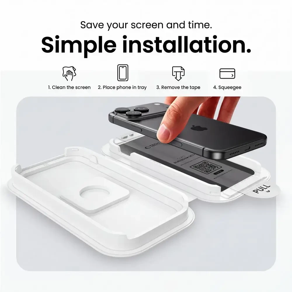 PRIVATUMĄ UŽTIKRINANTIS STIKLAS Tech-Protect ONETOUCH SET SPY+ 2-PACK iPhone 18 PRO MAX PRIVACY