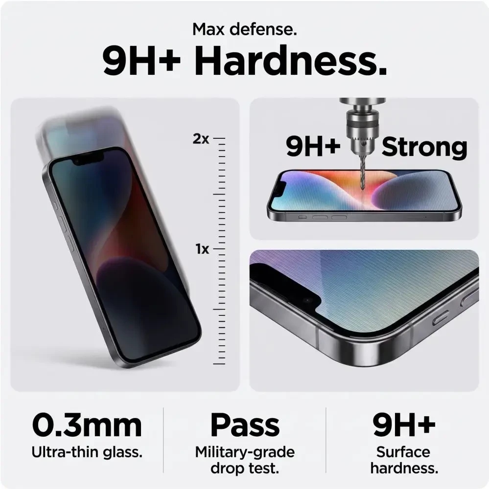 PRIVATUMĄ UŽTIKRINANTIS STIKLAS Tech-Protect ONETOUCH SET SPY+ 2-PACK iPhone 18 PRO MAX PRIVACY