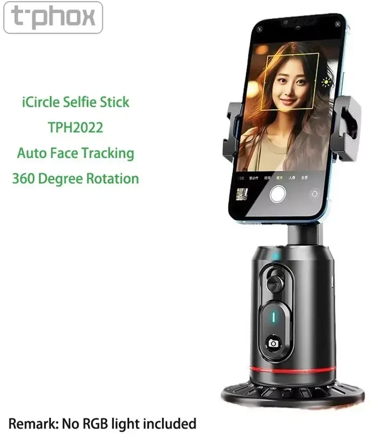 T-PHOX ICIRCLE GIMBAL/TRIKOJIS SU AI VEIDO SEKIMO FUNKCIJA 360° Juodas LAIKIKLIS