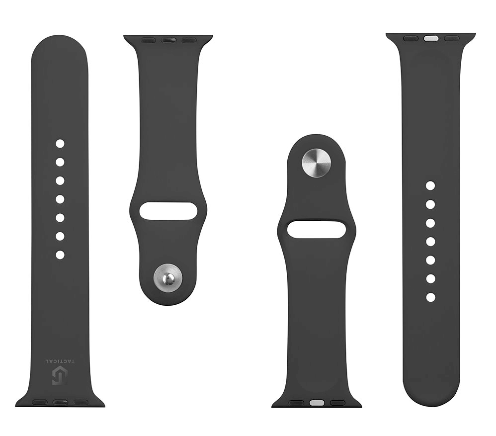 Tactical 456 silikoninė apyrankė skirta Apple Watch 1/2/3/4/5/6/7/8/9/SE 38/40/41mm juodos spalvos