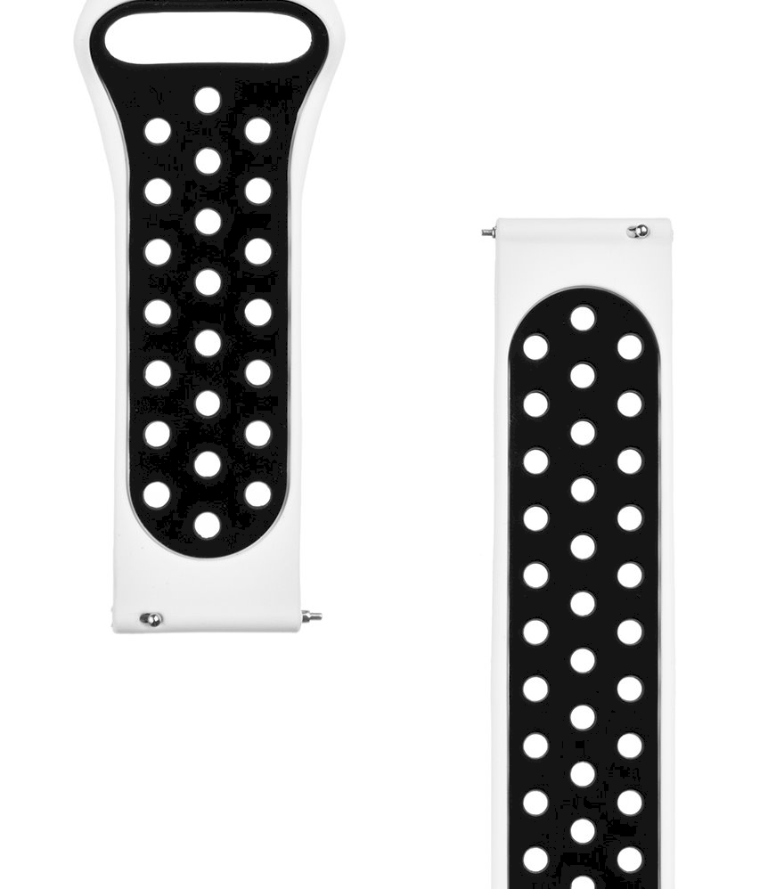 Tactical Išmaniojo laikrodžio silikoninis dirželis, Baltos spalvos, 20mm