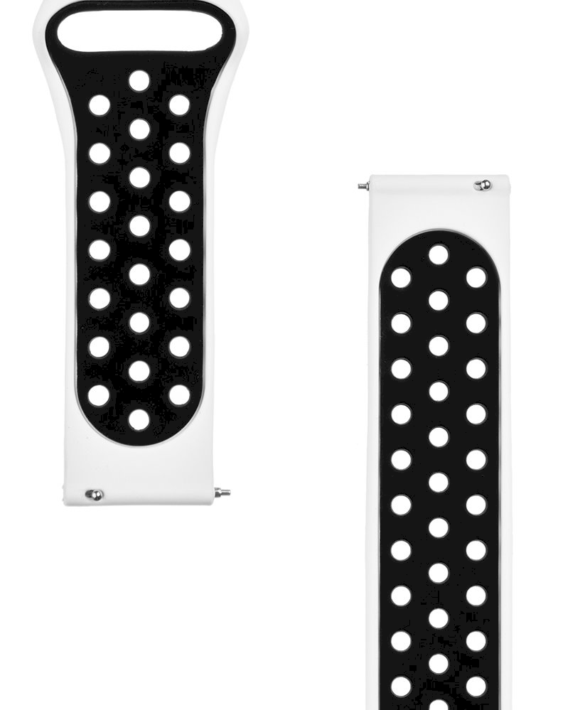 Tactical Išmaniojo laikrodžio silikoninis dirželis, Baltos spalvos, 20mm