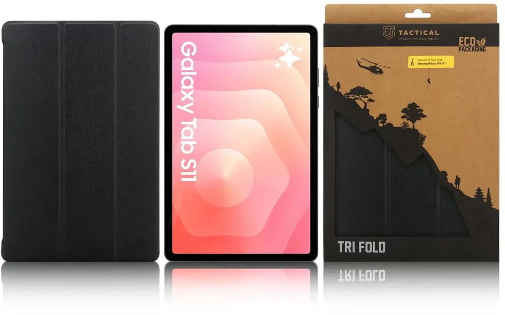Tactical Book Tri Fold dėklas skirtas Samsung Galaxy TAB S11 Juodas