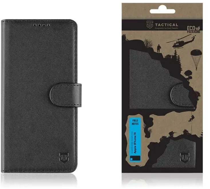 Tactical Field Notes skirtas Apple iPhone 16 dėklas telefonui juodos spalvos