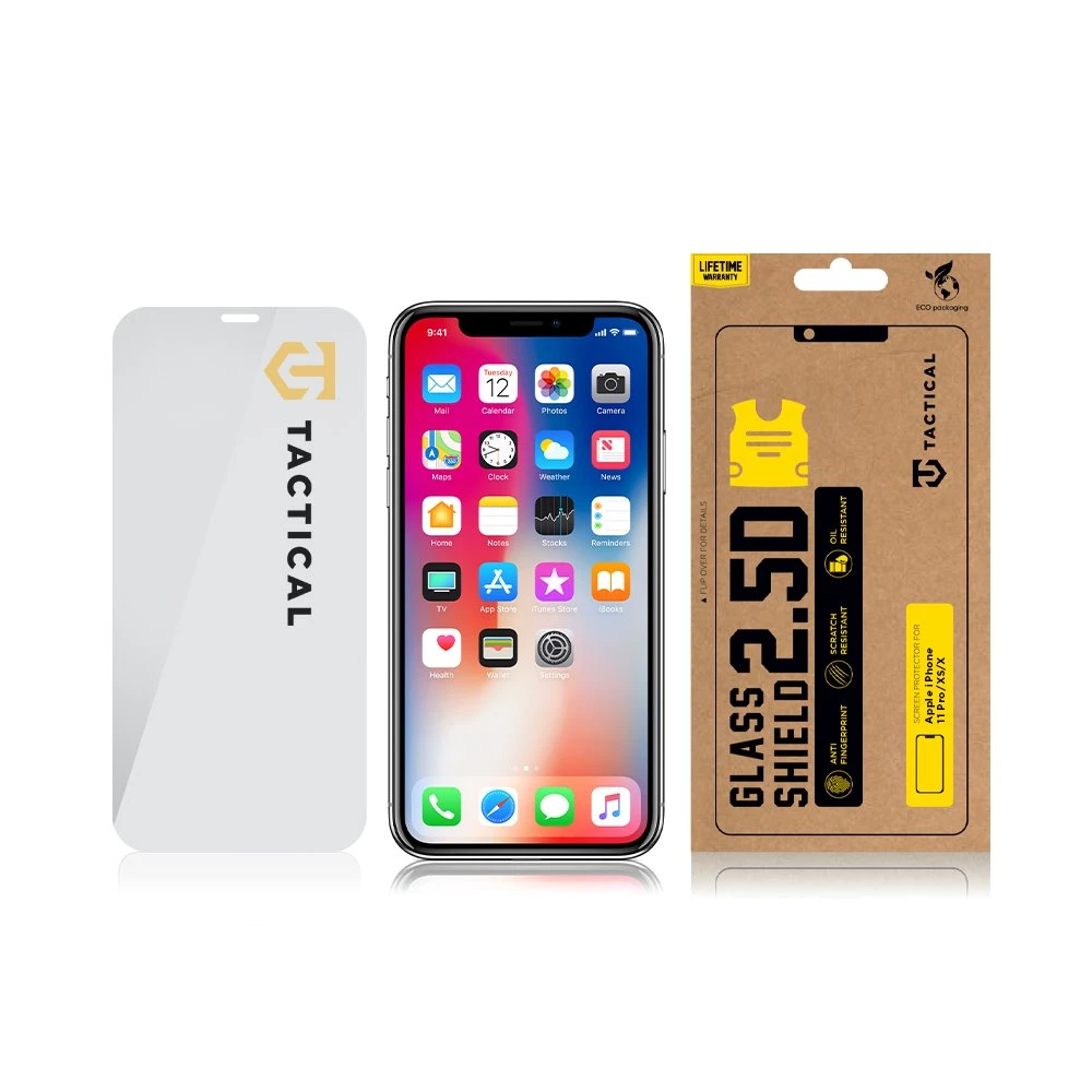 Tactical apsauginis stiklas Shield 2.5D skirtas Apple iPhone 11 Pro/ XS/ X skaidrus