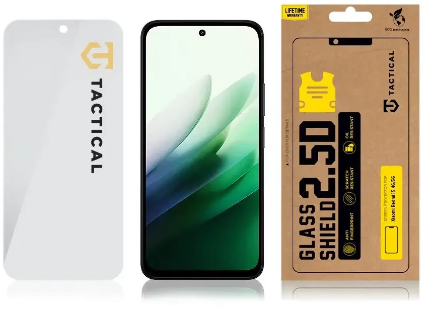 Tactical Apsauginis stiklas Shield 2.5D skirtas Xiaomi Redmi 15 4G/5G Clear