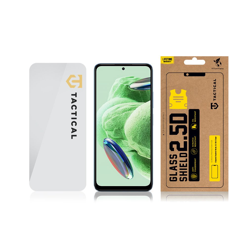 Tactical apsauginis stiklas Shield 2.5D skirtas Xiaomi Redmi Note 12 5G skaidrus