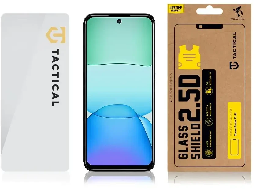 „Tactical Glass Shield 2.5D“, skirtas „Xiaomi Redmi 13 4G Clear“.