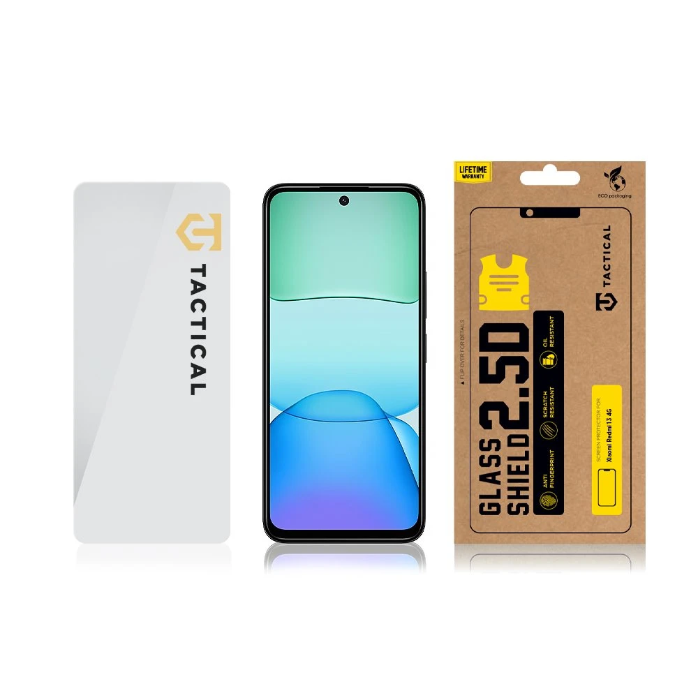 Tactical Apsauginis stiklas Shield 2.5D skirtas Xiaomi Redmi 13 4G Clear