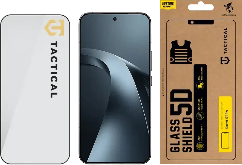 Tactical Taktinis stiklinis skydas 5D Xiaomi 17T Pro Juodas