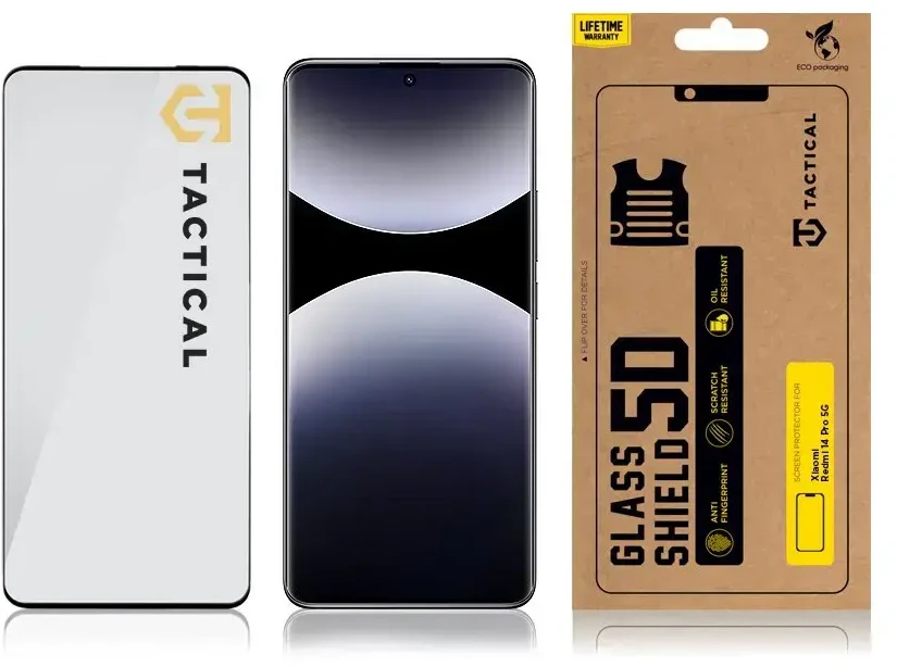 Tactical Glass Shield 5D grūdintas stiklas telefonui Redmi Note 14 Pro 4G | Redmi Note 14 Pro 5G | Poco X7 5G