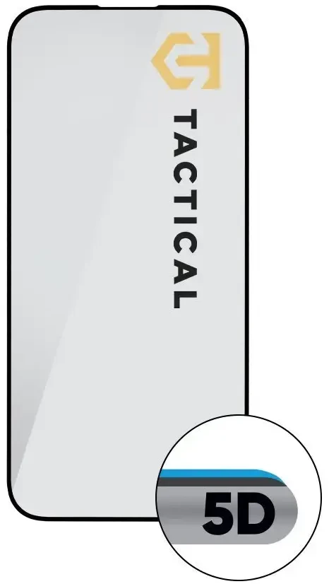 Tactical apsauginis stiklas Shield 5D skirtas Apple iPhone 15 su juodos spalvos krašteliu